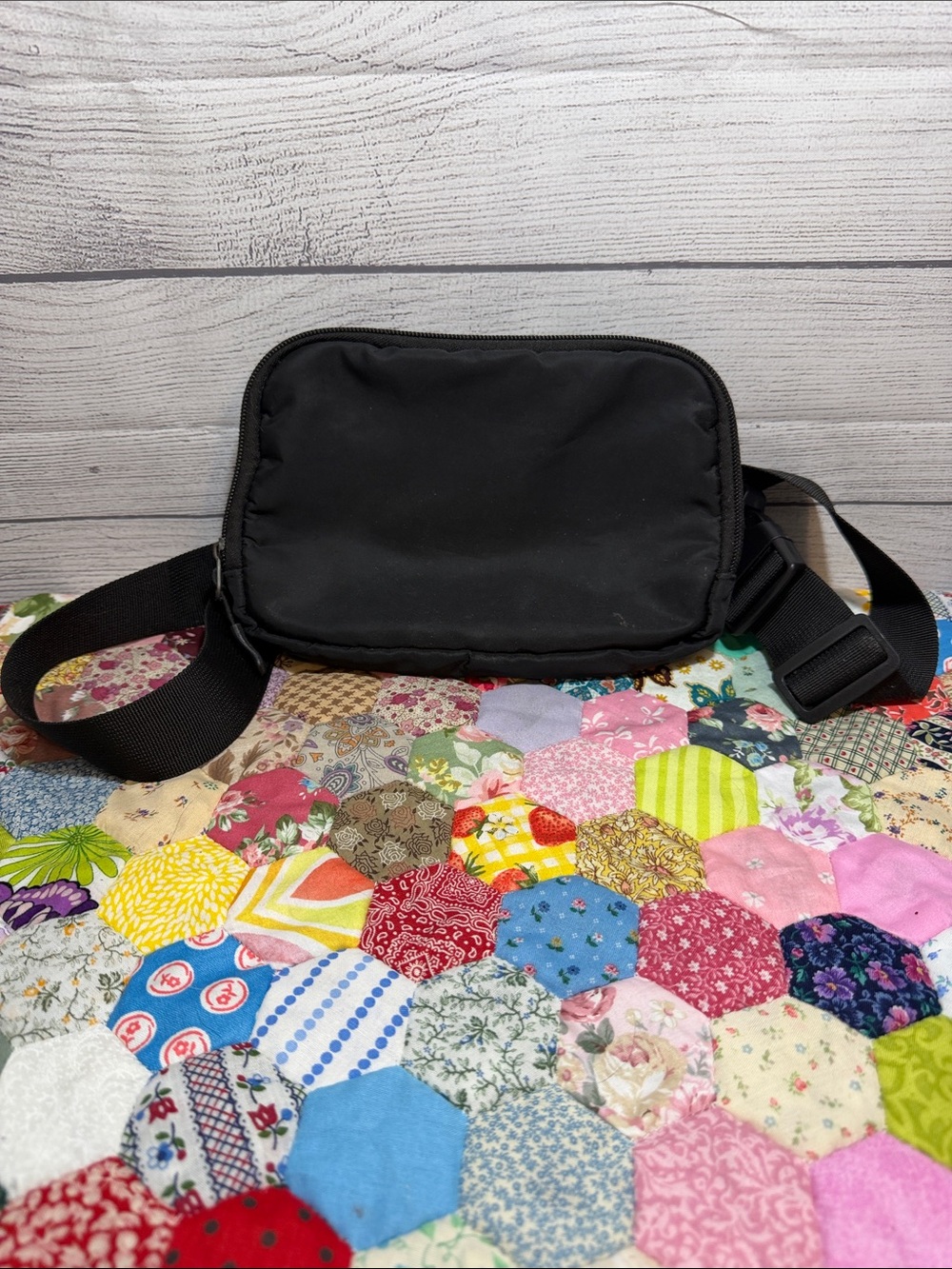 Black Crossbody Waist Bag - Minimal Sling Pouch